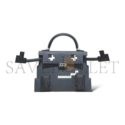 HERMÈS KELLY DOLE PICTO GRIS MISTY EPSOM 620584 (18*15*6cm)